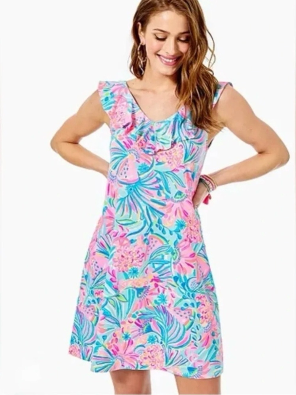 Lilly Pulitzer Alessa Swing Mini Dress In Multi Tropical Punch Size Medium